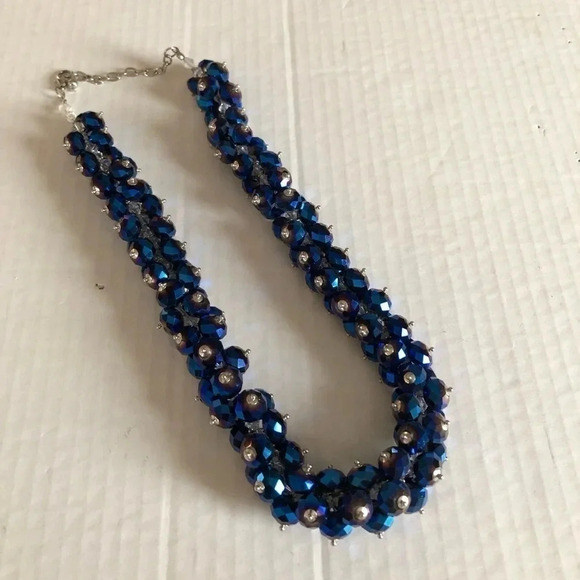 Vintage Rondelle Crystal  Beaded Necklace - Picture 4 of 9